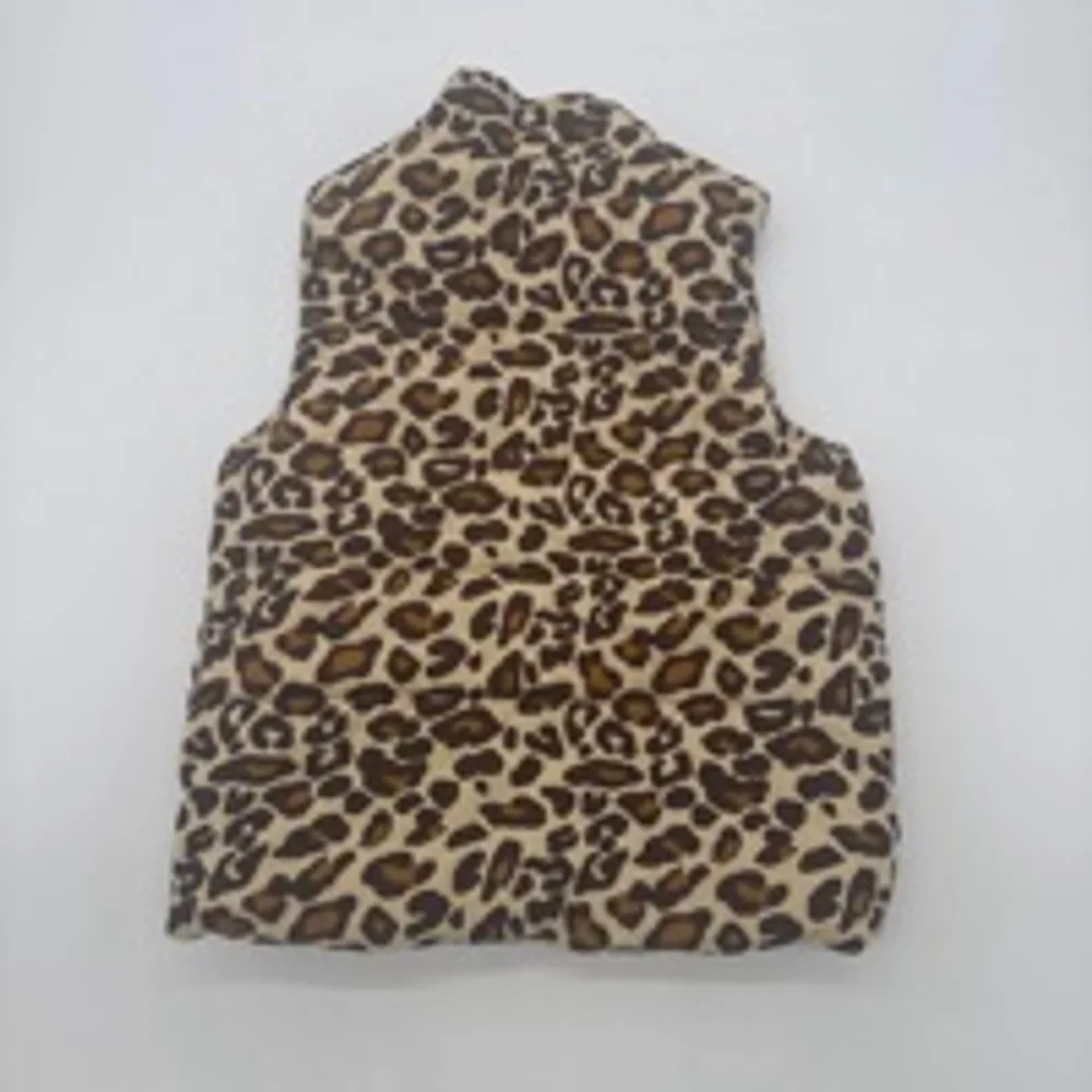 Girls GYMBOREE Vest Size S (5-6) Beige Brown Leopard Print